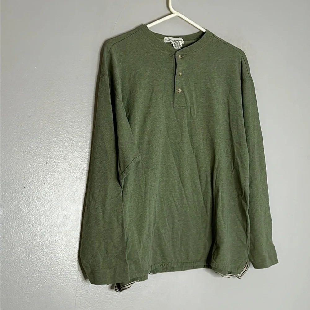 Banana republic cotton men’s button up long sleeve T-shirt large sage green